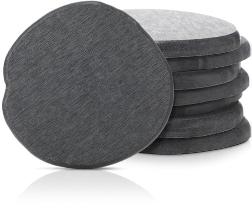 Diatomaceous Earth Coasters Set of 8，Cool Absorbent Quick-Dry Drink Coasters for Desks, Cute Modern Stone Design with Stylish Grey Aesthetic (8, Grey)