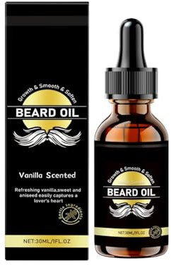 Huile Barbe Homme, Huile Barbe Longue Homme, Huile De Barbe Pour Homme, Naturel Barbe Hydratant & Accélérateur de Croissance 30 ml (one size, vanille)