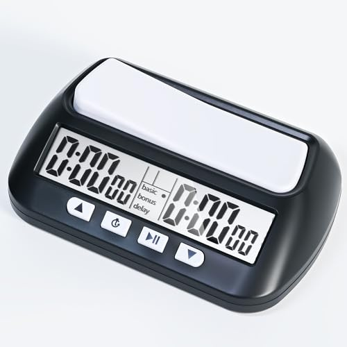 Multifunktionale digitale Schachuhr – Professioneller elektronischer Schachtimer für internationales Schach, chinesisches Schach, Go-Spiel, Gobang und andere Brettspiele – Tragbares Schachzubehör