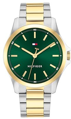 Tommy Hilfiger Uhr mit DREI-Zeiger-Quarzwerkfür Herren mit Zweifarbiges Edelstahlarmband - 1792192