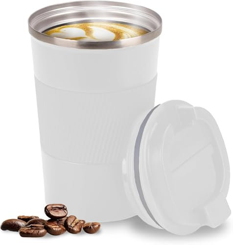 Smarthers Termo Café o Te - Taza Termo Cafe para Llevar, Vaso Termico con Mantenimiento de Frío y Calor 4-6 Hrs, Taza Térmica de Acero Inoxidable BPA Free, Vaso Café para Llevar