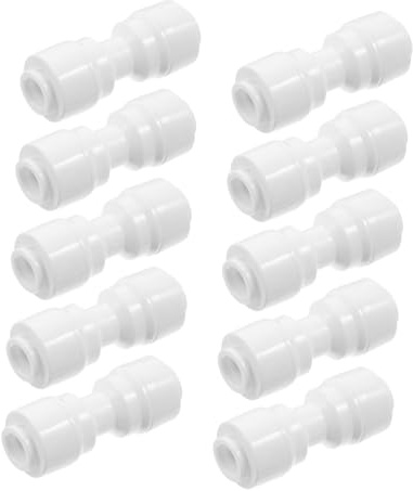 ROMISBABA Conector Rápido para Manguera De Jardín 1/4 Pulg 10 Unidades Blanco, Adaptador para Pulverizador y Sistema De Nebulización, Accesorios para Riego y Agricultura Exterior