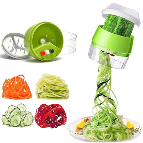 Affettatrice a spirale 4 in 1, affettatrice a spirale per verdure, affettatrice a spirale, affettatrice per verdure, carota, cetriolo, zucca, zucchine, patate