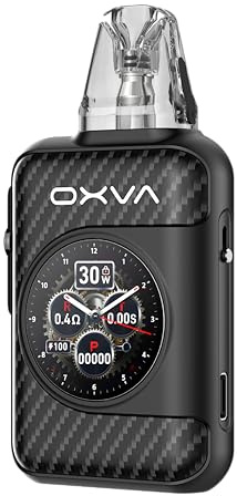 GLOWELL Ox-va Kit Xlim SQ Pro 2 1600mAh 30W built-in Battery 2ml 0.6/0.8ohm Display Touch HD 1.09 Cartridge Electronic Cigarette Vaporizer (No Liquid, No Nicotine) (Black Carbon)