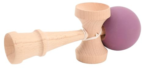 TYTOGE Jouet Kendama en Bois, Kendama Portable Améliore la Coordination œil-Main et Les Réflexes, avec Ficelle pour en Intérieur et en Extérieur, Jeu de Groupe Amusant pour (Violette)
