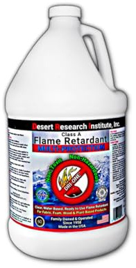 Fire Retardant Spray Liquid Solution (Class A for Fabric, Wood, Absorbent Materials & More) Eco-Safe, Non Toxic, C.A.C. Title-19, ASTM E84, DRI-ONE 1 Gallon