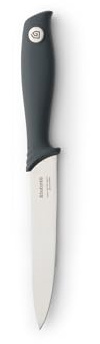 Brabantia Tasty+ Utility Knife (Dark Grey) Hardened Steel Blade Kitchen Knife, Ideal for Cutting/Peeling Fruit & Vegetables, Integrated Finger-Guard, All-Rounder, Sharp Tip, Thin Blade