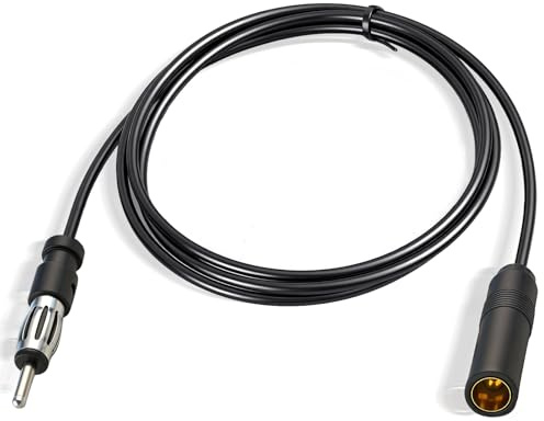 Bingfu Universal Vehicle Car Stereo FM AM Radio Antenna Extension Cable 1Meter/3 feet DIN Plug Connector Coaxial Cable for Vehicle Truck Car Audio Stereo Head Unit CD Media Receiver Player