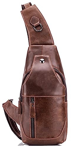 SDINAZ Freizeit Geschäft Schultertaschen Herren Erste Schicht Rindsleder Bewegung Crossbody Tasche