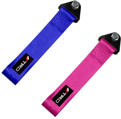 EIH 2 Pezzi Cinghia Di Traino Auto,Strops Traino di Emergenza,Gancio Traino in Tessuto,Gancio Rraino Auto Tuning,Cinghia di Traino Tuning,per Ganci Traino Paraurti Anteriore e Posteriore Racing