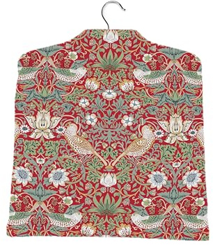 Peg Bag with Wooden Hanger – William Morris – Handmade in UK, 100% Cotton Clothes Peg Holder, Eco-Friendly Gift – Redd & Goud (Strawberry Thief - Red)