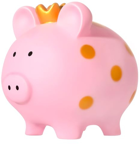 INCETUE Tirelire cochon pour fille - Incassable - Grande tirelire cochon porte-bonheur - Pour mariage, Noël, Halloween, cadeaux d'anniversaire - Rose