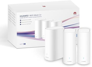 Routeur HUAWEI WiFi Mesh 3+, Wi-FI 6 AX3000 Double Bande, Wi-FI pour Toute la Maison, Connexion de Plus de 250 appareils, itinérance Fluide, pénétration des Murs, contrôle Parental, Blanc, Pack 3