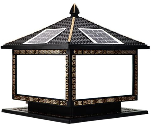 Lampadaire solaire LED moderne d'extérieur à intensité variable étanche lanterne colonne élégante GarLighting Stigma colonne lampe pour patios, allées et cours.