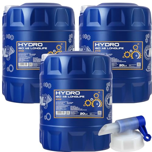MANNOL HYDRO ISO 46 - Liquido per olio idraulico MN2102-20, 60 l, con rubinetto