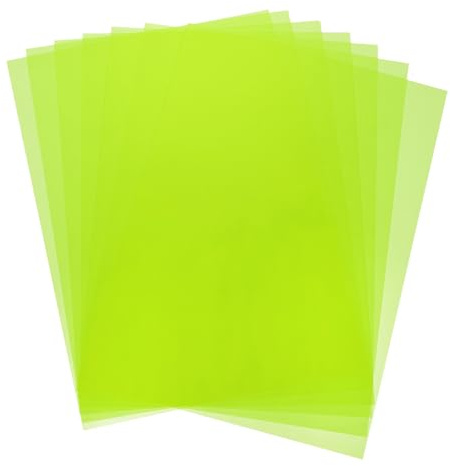 QUARKZMAN 7 stycken färgglada plastfilmer A4 transparent bärnstensfolie färgkorrigeringsfolie ljusfilter vattentät 29 7 x 21 cm ark för gör-det-själv hantverk LED-belysning (fluorescerande gul)