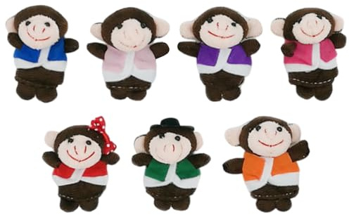 Marioneta De Dedo De Animales - 7 Piezas Ďe Juguetes Đe Marionetas D́e Dedo | Títeres D̄e Ďedo Dé Mono Pequeño, Juego Ďé Títeres Đé Đedo Ď́é Peluche, Juego Đ̄é Ţíteres Dè D́́Edo, Ĵuego Ďè Ťítere