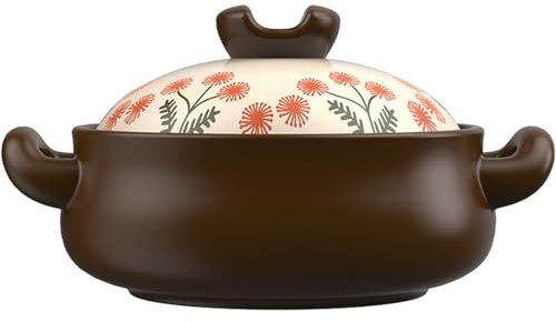 Large Capacity Ceramic Casserole Pot for Home, Multi-Purpose Ceramic Cookware for Soup Stewing, Rice Cooking & Braising, High Temp Resistant Crack-Proof Stew Pot(Large Size)
