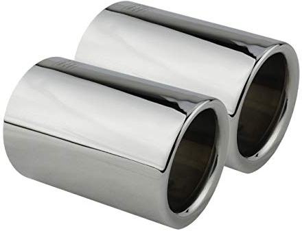 L&P A306 2 Auspuffblenden Endrohrblenden Chrom Edelstahl spiegel poliert für F20 F21 125i 125d 225d F30 F31 325d 330d Auspuffblende Plug&Play Endrohrblende Auspuff Blende Endrohre