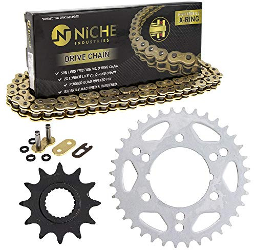 NICHE Drive Sprocket Chain Combo for Polaris Magnum 425 4X4 Front 12 Rear 36 Tooth 520V-X X-Ring 86 Links