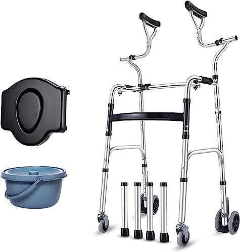 Faltbarer Unterarm-Gehwagen – Stehender Rollator für ältere Menschen mit Behinderungen, höhenverstellbar und stabile Aluminiumlegierung, max. 180 kg Traglast