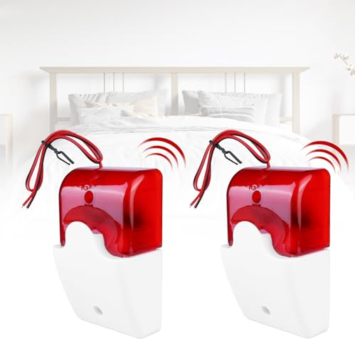 Nizirioo 2 Pièces Alarme Son Lumière : Sirène Stroboscopique Câblée, Alarme de Coupure de Courant avec Lumière Flash(220V)