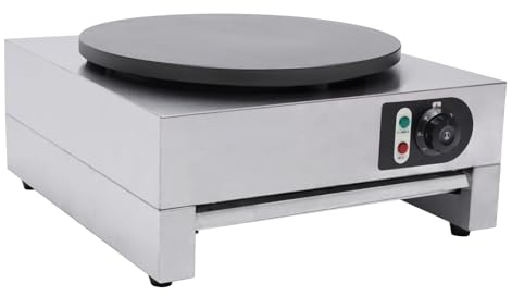 Crepera Eléctrica, 3000 W Crepere Placa para Crepes Plancha para Crepes Sartén para Crepes 50-300 ℃ Multi Uso Crepes Panqueques Tortillas Blinis Bacon