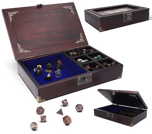 HORNATE Dice tray 2 in 1 - dnd dice tray with dnd stuff - dice box & storage organizer | Dice rolling tray for RPG Table Games - dice case for rolling for Dungeons & Dragons Players