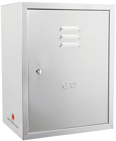 Contatore Italia Cassetta Contatore GAS Acciaio INOX Aperta Posteriormente Completa di Chiave e Quadrello (400x550x250)
