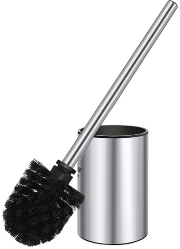 QL Toilet Brush,Stainless Steel,Quick-drying Toilet Brush Holder Set,for Bathroom and Hotel,Silver
