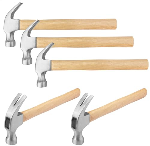 5 Packs 26 OZ Claw Hammer with Wood Handle, Perfect Gift for Your Husband, Dad, or Friends! Ideal for Woodworking, Repairing, and Nailing. by GENHAKON.