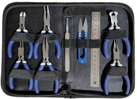 Ptdfjspt Set di Pinze per Gioielli da 9 Pezzi, Kit di Strumenti per Creazione di Gioielli, Set di Pinze per Gioielli di Tipo-Micro, Set di Pinze per Forniture per La Creazione di Gioielli