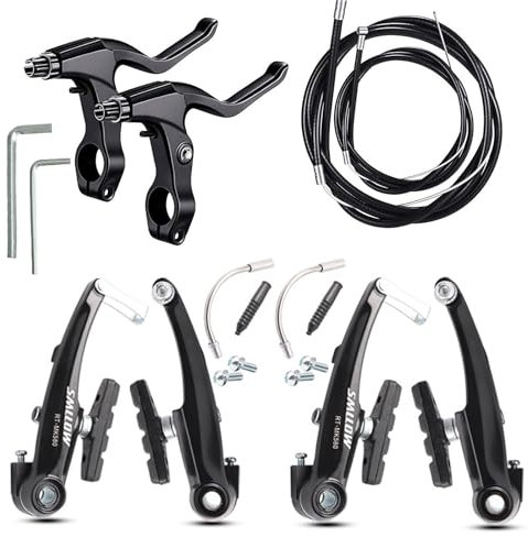 Fahrrad Bremsen V-Brake Set Universal Bremshebel Fahrrad Aluminium Fahrrad Ersatzteile für Vorne und Hinten Bremsarme MTB Bremshebel, Bremsseil Fahrrad Innere und äußere für Mountainbikes Rennräder