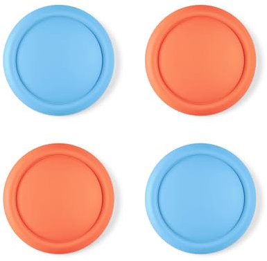PlayVital Thumb Grips for Nintendo Switch 2, 4-Pack Silicone Joystick Caps for Joycon 2 Accessories, Comfort Thumbstick Grip Covers - Blue & Orange