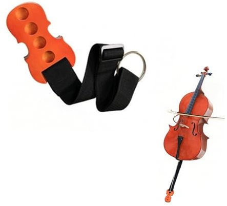 Tyatiyzn Soporte Para Contrabajo/Violonchelo Antideslizante, Accesorios para Violonchelo, Madera Maciza de Arce para Chelo Cinturon Cello Endpin Stopper con 4 Agujeros