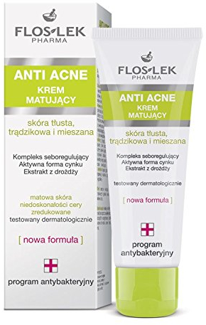 FlosLek Crema facial antiacné para pieles grasas mixtas de acné, 50 ml