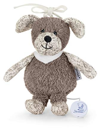 Sterntaler 6001961 Spieluhr, Stofftier Hund Hanno, Integriertes Spielwerk, Größe: S, Braun