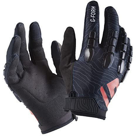 G-Form Pro Trail Gants de VTT - Gants de VTT avec protection des phalanges - Gants pour homme et femme - Équipement de protection pour athlètes de cyclisme et de cyclisme - Topo noir, adulte XXL