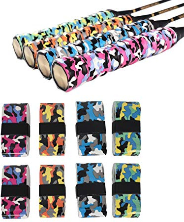 Squash Grips Cinta,12pcs Antideslizante Multicolor Sobregripspara Absorbente Mangos Raquetas Tennis para Raqueta Tenis Bádminton Squash Caña Pescar