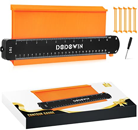 dodowin Contour Gauge with Lock,Gifts for Him Men Birthday Dad Husband, Super Gauge Shape Outline Tool for Woodworking, Flooring Measure Tools, Anniversary/Boyfriend Gifts