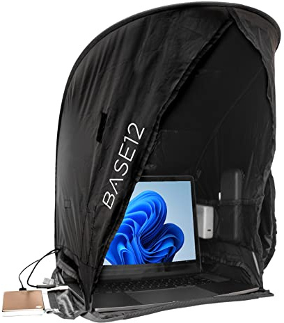 BASE12 Laptop solskydd utomhus vikbar och bärbar bländning skärm huva skydd för bärbara datorer, surfplattor och smartphones
