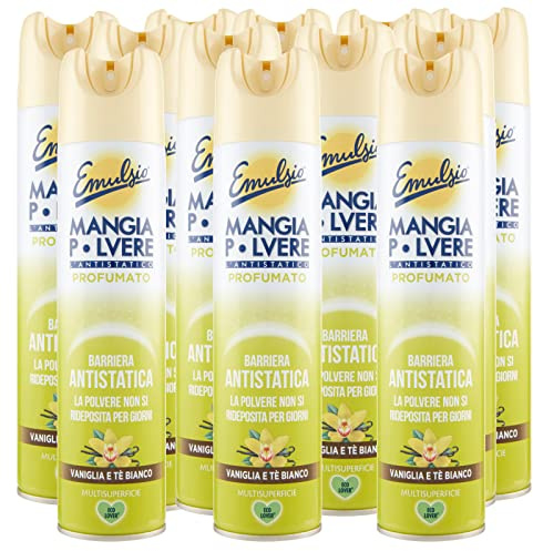 Emulsio Ät pulver antistatisk doftande flera ytor antistatisk barriär doft vanilj och vitt te – 12 sprayflaskor 300 ml vardera