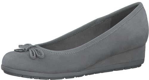 s.Oliver Damen Ballerinas Elegant Keilabsatz, Grau (Grey), 39 EU