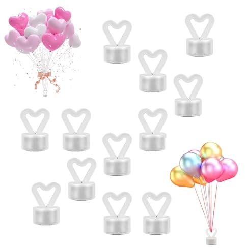 12 Stück Ballongewicht für Helium,Luftballon Beschwerer Kunststoff Set,Luftballons Halter für Hochzeit Geburtstag Party Dekoration