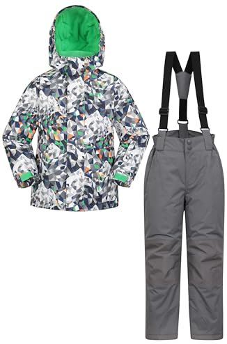 Mountain Warehouse Kinder-Ski-Set aus unisex Winterjacke und Hose - Zweiteiler für Winter und Schnee, Winterset/Regen-Set für Jungen und Mädchen, Regen-Ganzkörperanzug Grau Kinder 164 EU (13 Jahre)