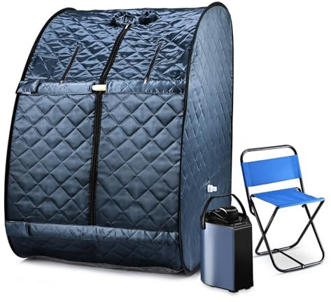 Portabelt Bastuångtält, Bastulåda För Hemmet, Bastutält, Med 1000w 3l Bastuångare, Fjärrkontroll, Hopfällbar Stol