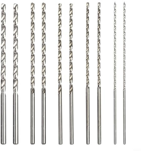 Juego de 10 brocas extralargas HSS de 150 mm, brocas de acero de alta velocidad para metal, madera y plástico, para muchos taladros eléctricos y máquinas de perforación