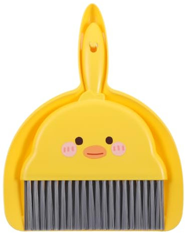 Handfeger und Schaufel,Ymapinc Mini Tischbesen Tragbar Schaufel und Besen Set Niedlich Kehrschaufel Set Gelb Handbesen mit Schaufel für Haus Schule Büro Haustier Reinigung Computertastatur