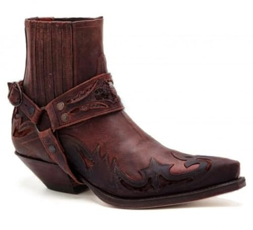 Dcbdx Bottes de Cheville Casual Cowboy Western Boots Hommes Classiques Bottes de Chevalier Cubain Stud Bottine 38-48,Reddish Brown,42 EU