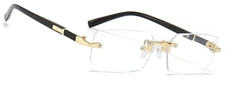 MEGAVOW Rectangle Lunettes de Soleil sans Cadre Carrées, Coupe Diamant Lentille, Style Rétro Vintage pour Plage, Voyage, Fête, Lunette à Monture Ultra-petite pour Femmes Hommes